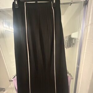 Black skirt with white stripes